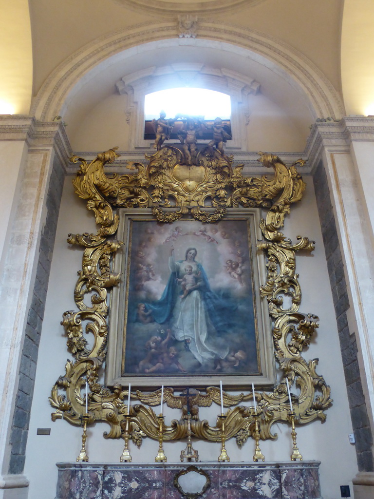 Altar and painting in a chapel at the Cattedrale di Sant`Agata cathedral