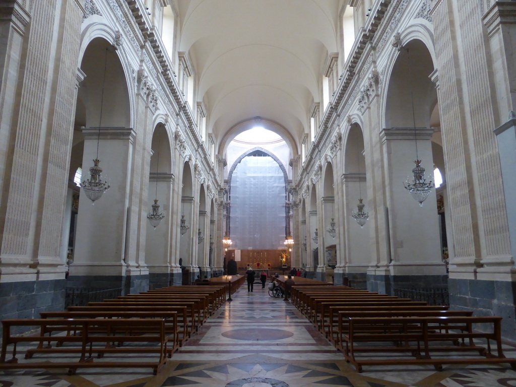 Nave, apse and altar of the Cattedrale di Sant`Agata cathedral
