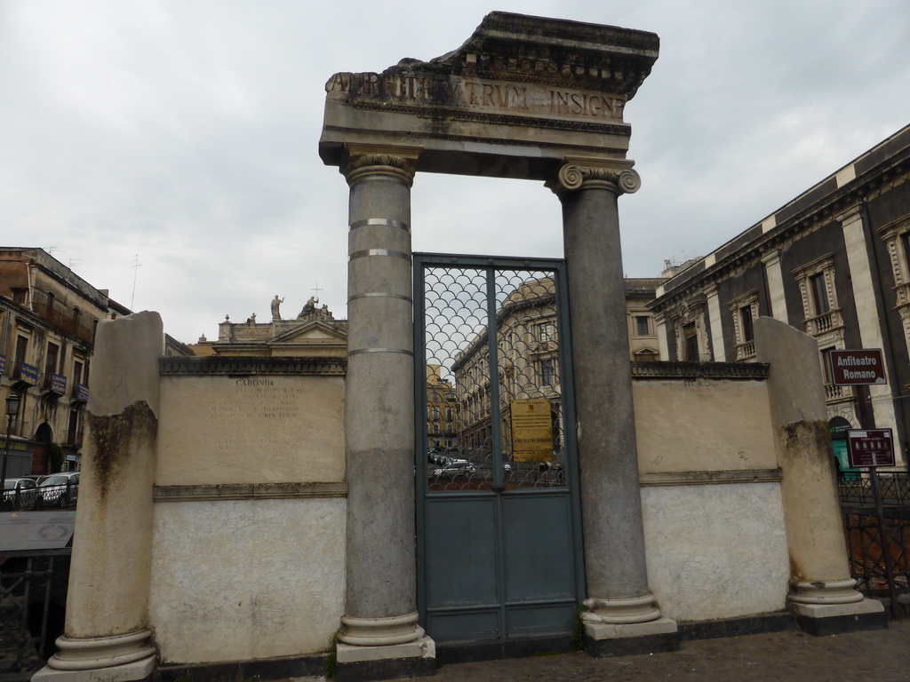 Front of the Roman Amphitheatre at the Piazza Stesicoro square