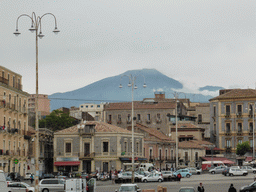 The Piazza Carlo Alberto square and Mount Etna