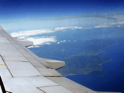 The south of the Campania region with Mount Bulgheria, viewed from the airplane to Amsterdam