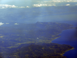 The south of the Campania region with Mount Bulgheria, viewed from the airplane to Amsterdam
