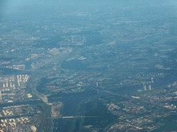 The harbour of Rotterdam, viewed from the airplane to Amsterdam