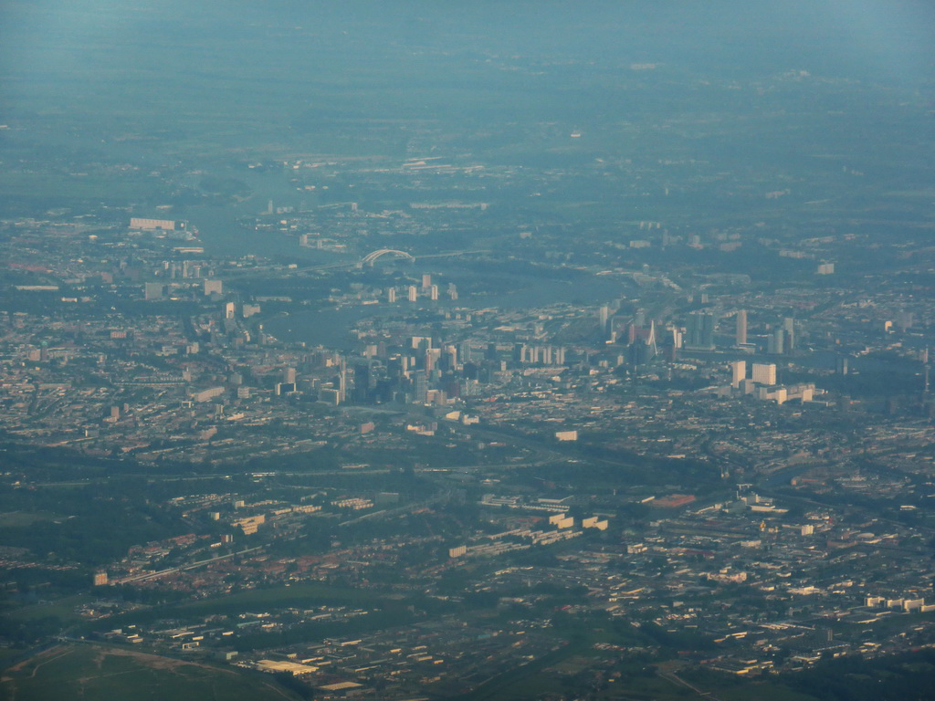 The city of Rotterdam, viewed from the airplane to Amsterdam