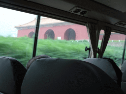 The Great Palace Gate leading to the Sacred Road of the Ming Dynasty Tombs, viewed from the tour bus