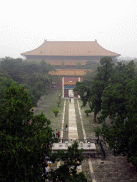 The Five Offerings altar and the back sides of the Ling Xing Gate and the Hall of Eminent Favour at the Changling Tomb of the Ming Dynasty Tombs, viewed from the Soul Tower