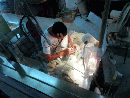 Craftsman working on jewelry in the jade workshop at Jingyin Road