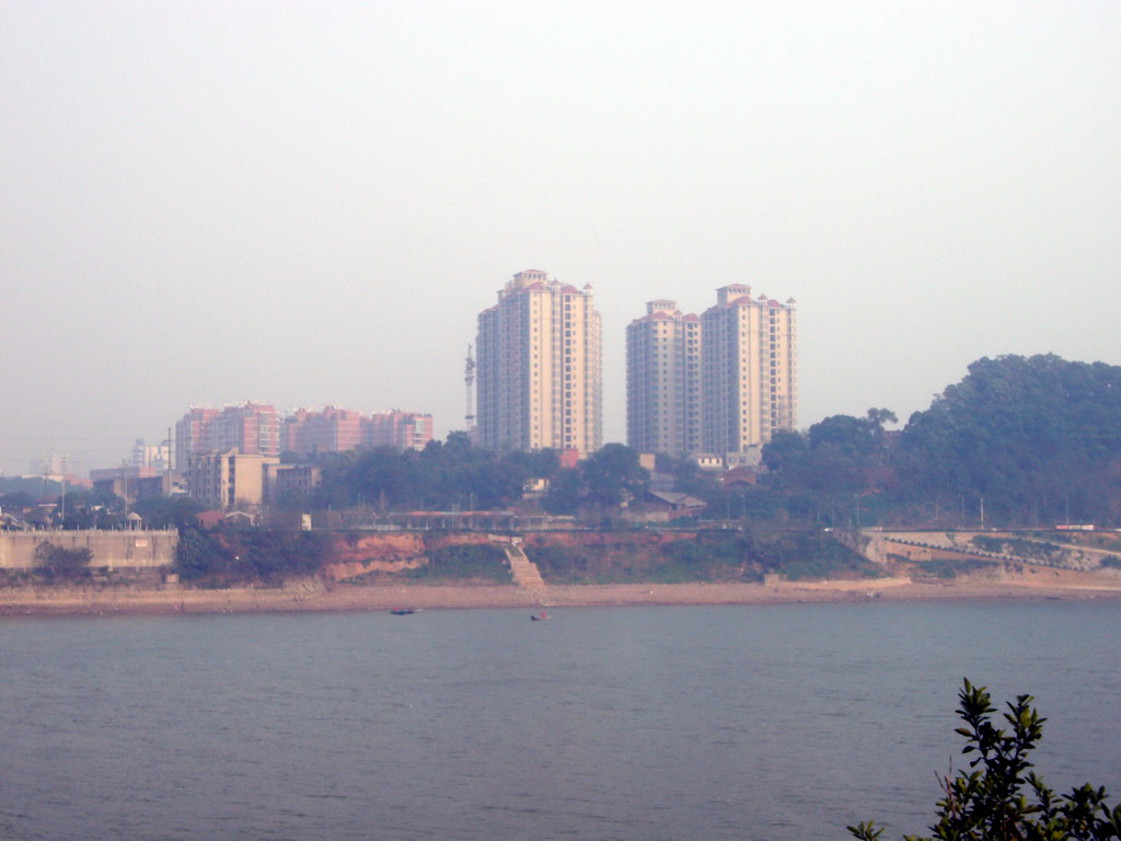 Xiangjiang river and skyline of Chengsha, from Juzi Island