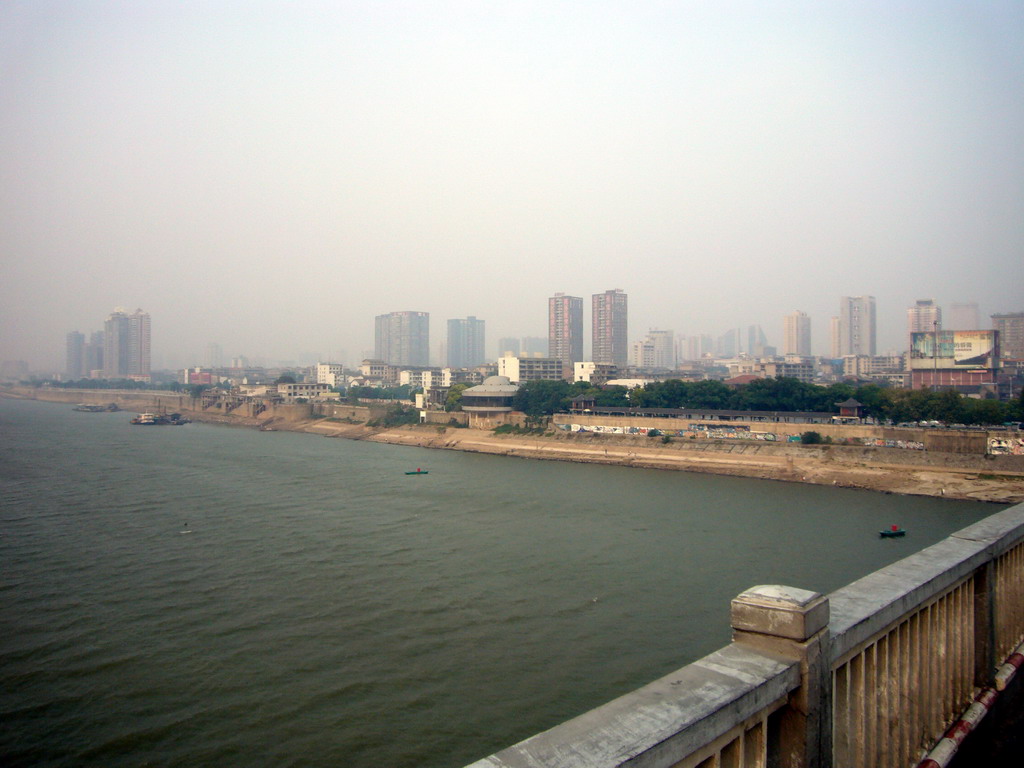 Xiangjiang river and skyline of Chengsha, from Xiangjiang bridge