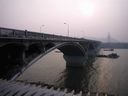 Xiangjiang bridge, Xiangjiang river and skyscraper at the west side of the city