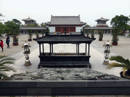 The central square of the Yongqing Temple with its incense burners, viewed from the central hall