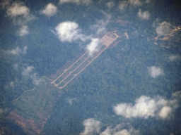 Small airport at the northwest side of Croatia, viewed from the airplane from Rotterdam