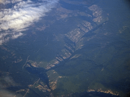 Valley in central Croatia, viewed from the airplane from Rotterdam