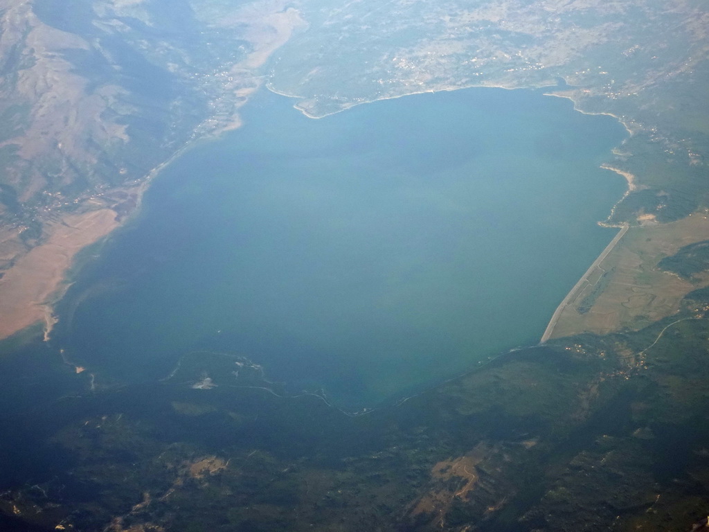 The Buko Blato lake in Bosnia and Herzegovina, viewed from the airplane from Rotterdam