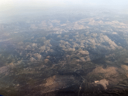 Hills and the town of Olje, viewed from the airplane from Rotterdam