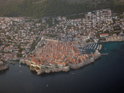 The Old Town of Dubrovnik, viewed from the airplane from Rotterdam