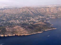 The town of Srebreno, viewed from the airplane from Rotterdam