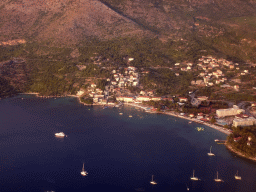 The town of Cavtat, viewed from the airplane from Rotterdam