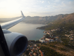 The towns of Cavtat and Plat, viewed from the airplane from Rotterdam