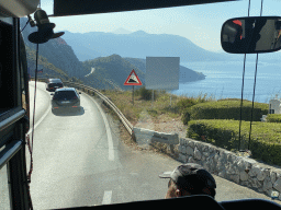 The D8 road near Park Orsula, viewed from the tour bus to Perast on the D8 road