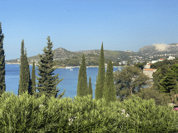 Bay at the town of Mlini, viewed from the tour bus to Perast on the parking lot of Hotel Astarea