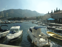 Harbour of Cavtat, viewed from the tour bus to Perast on the etalite Rat square