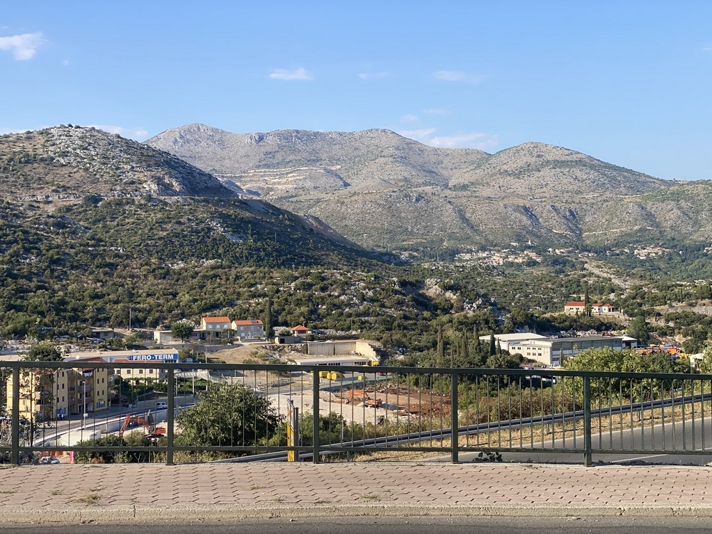 Houses at the town of Cibaca, viewed from the bus from the Grand Hotel Park to Dubrovnik Airport on the D8 road