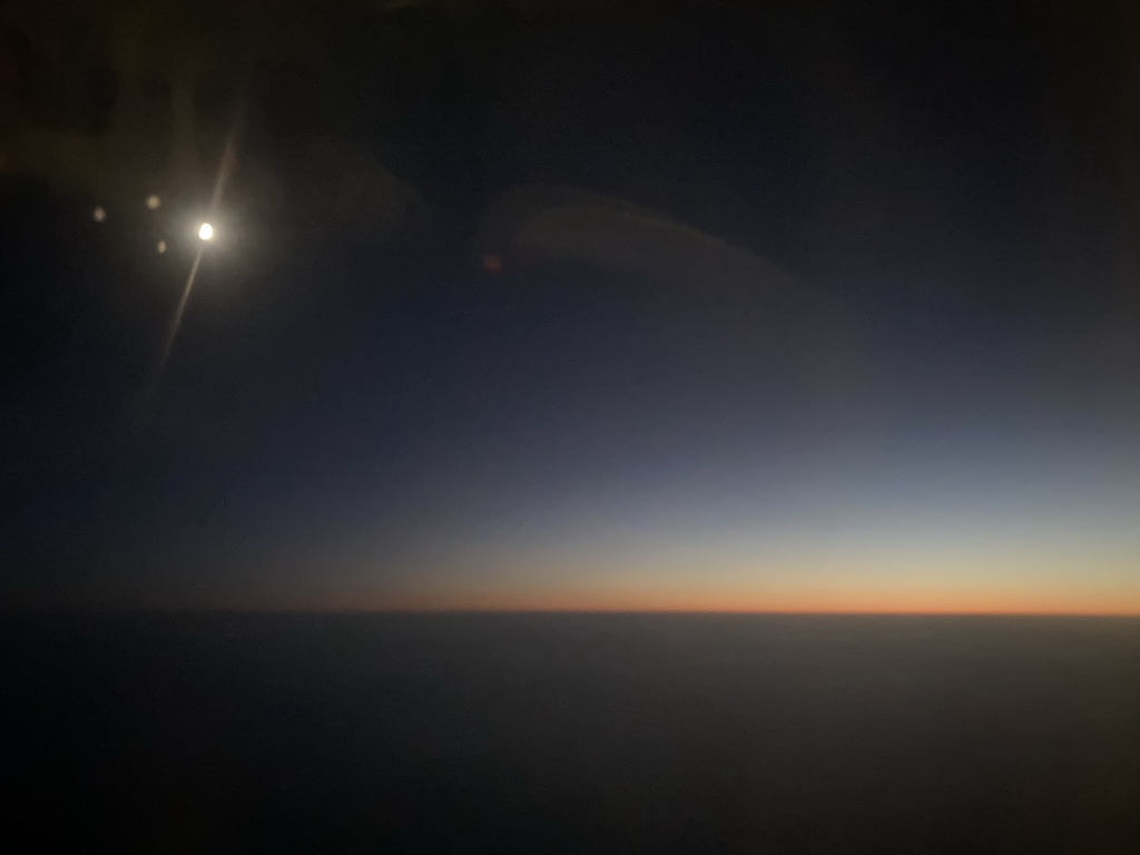 Sunset, viewed from the airplane to Rotterdam