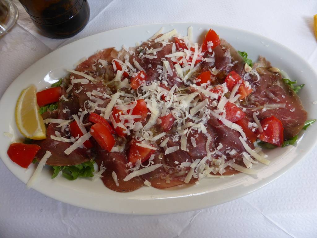 Lunch at a restaurant at the Via Colombo street at Riomaggiore