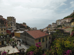 View from the Via Telemaco Signorini street on the town center of Riomaggiore