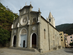 The front of the Chiesa di San Giovanni Battista church at the Via Telemaco Signorini street at Riomaggiore