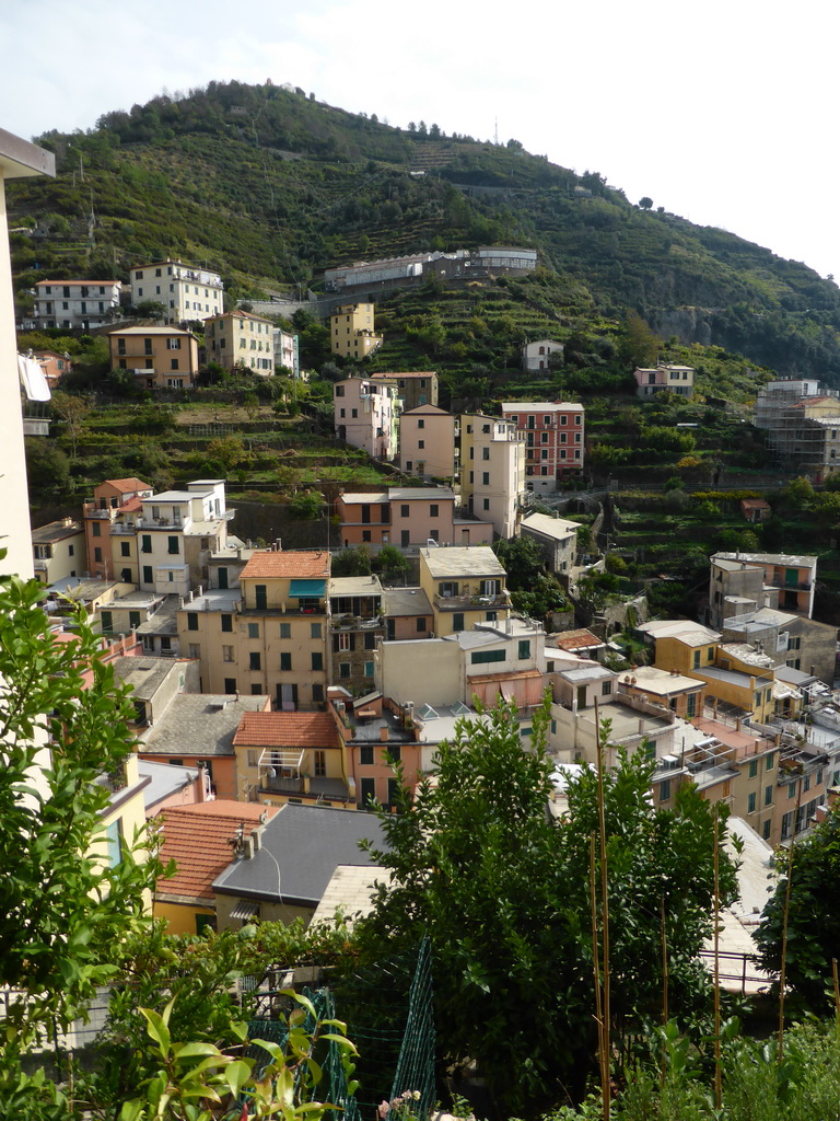 View on the town center from the alley leading from the Via Telemaco Signorini street to the Riomaggiore Castle