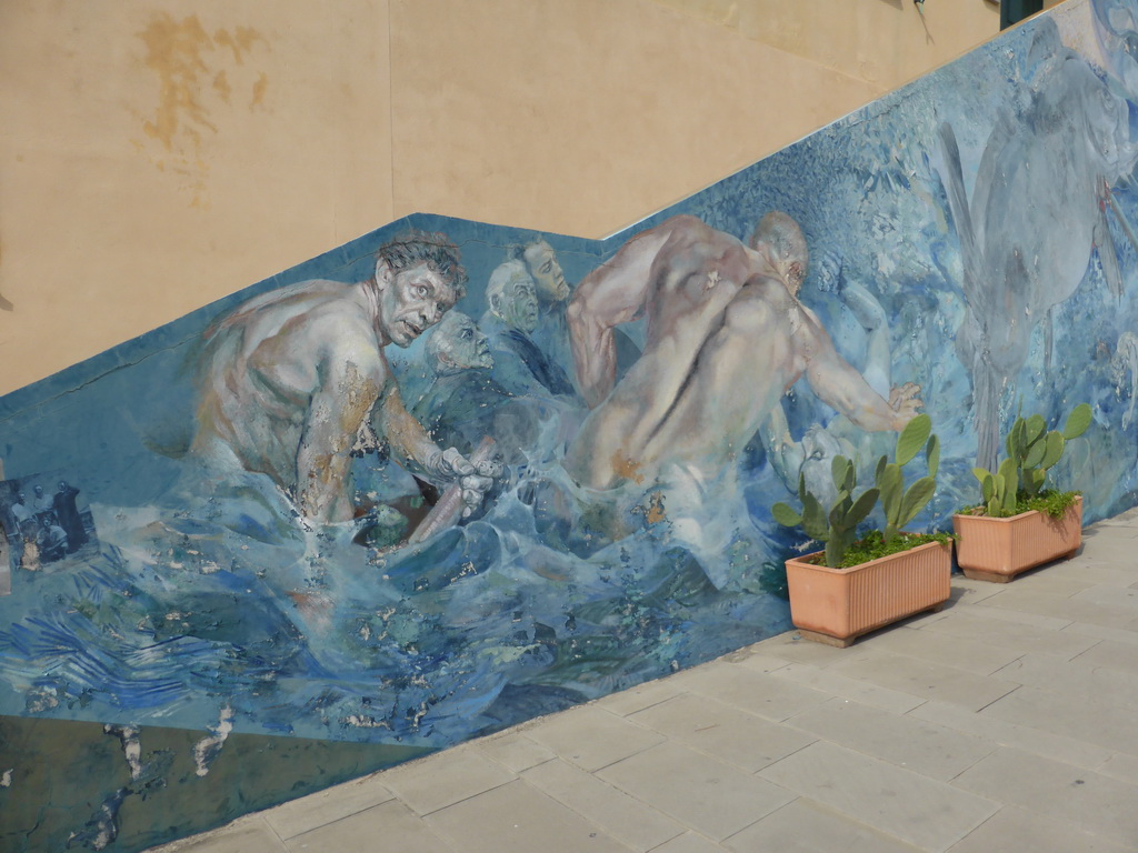 Mural painting at the Via Telemaco Signorini street at Riomaggiore