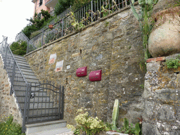 Staircase leading to houses at the Via Telemaco Signorini street at Riomaggiore