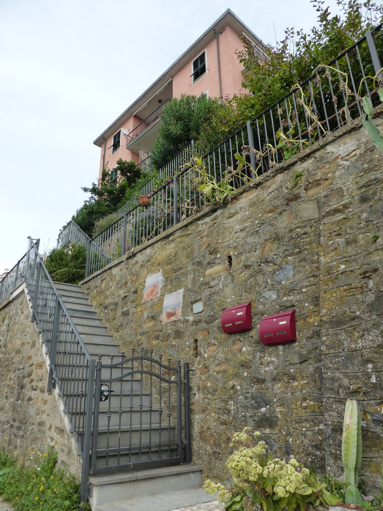 Staircase leading to houses at the Via Telemaco Signorini street at Riomaggiore