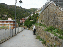 Tim at the Via Telemaco Signorini street at Riomaggiore