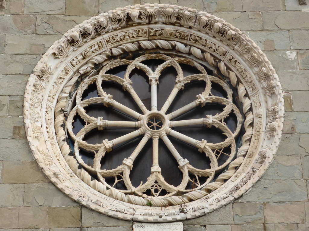 Window at the Chiesa di San Lorenzo church at Manarola