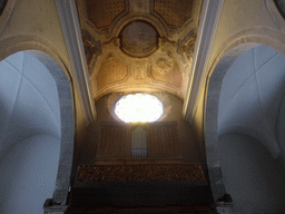 Organ and window at the Chiesa di San Lorenzo church at Manarola