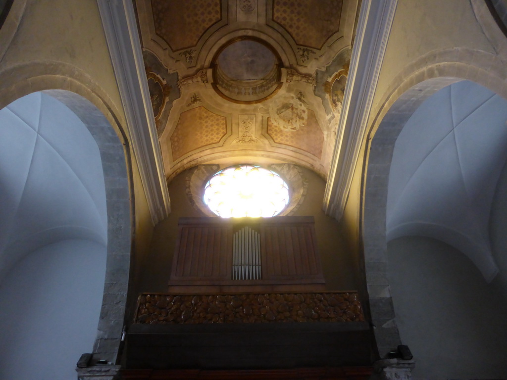 Organ and window at the Chiesa di San Lorenzo church at Manarola