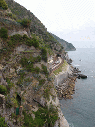 The Manarola railway station, viewed from the Piazza Castello square