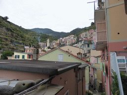 The town center of Manarola, viewed from the Via die Mezzo street