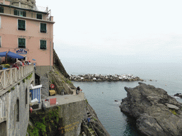 Houses at the harbour of Manarola