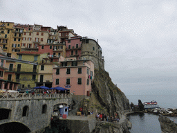 Houses at the harbour of Manarola