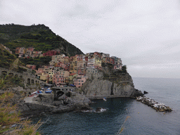 Manarola and its harbour, viewed from the Punta Bonfiglio hill