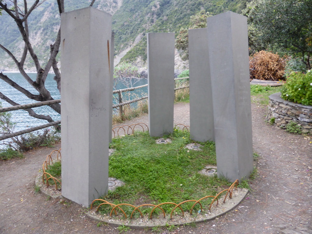 Pillars at the Punta Bonfiglio hill at Manarola