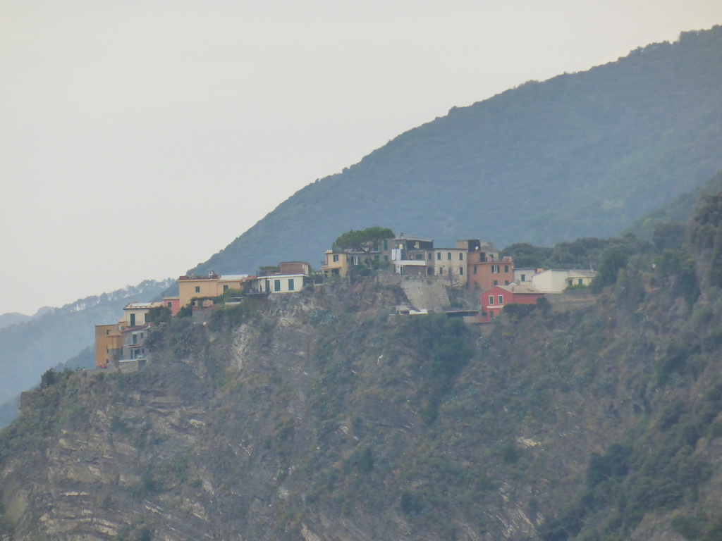 The town of Corniglia, viewed from the Punta Bonfiglio hill at Manarola