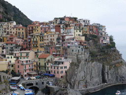 Manarola and its harbour, viewed from the Punta Bonfiglio hill