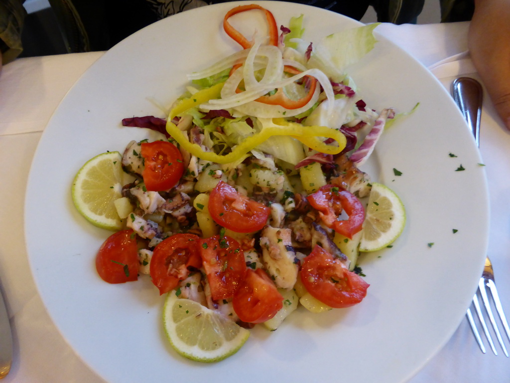 Salad at the Marina Piccola restaurant at Manarola