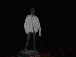 Statue with clothes on the Punta Bonfiglio hill at Manarola, by night