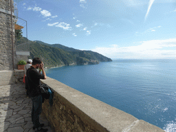 The Santa Maria Belvedere viewing point at Corniglia, with a view on Manarola